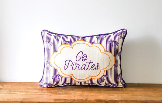 Pillow - Go Pirates Bow Pattern