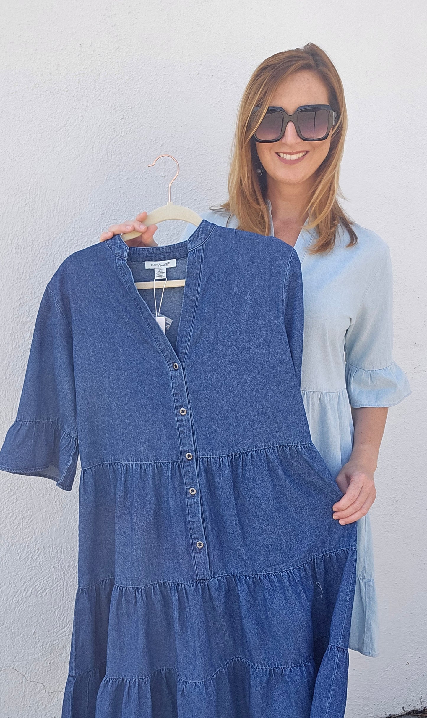 Short Denim Tiered Dress