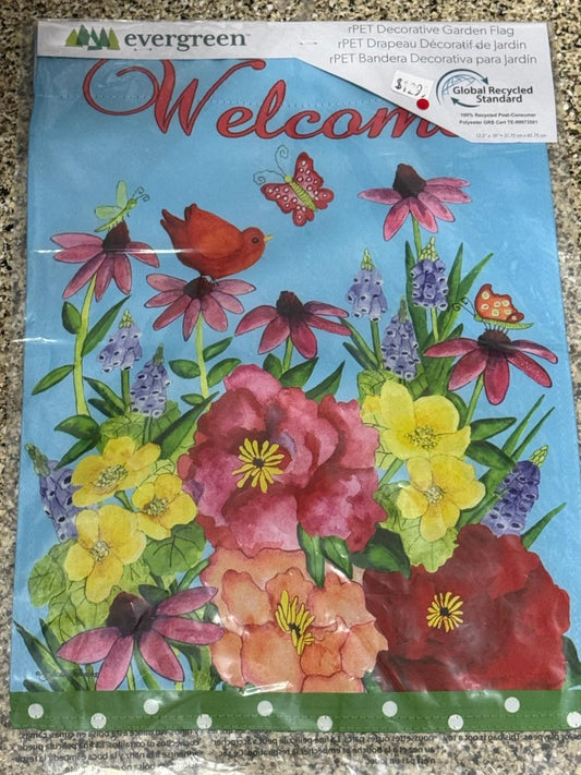 Garden Flag - Spring Floral Suede