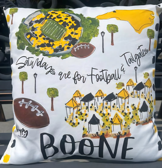 Boone NC College Town Pillow