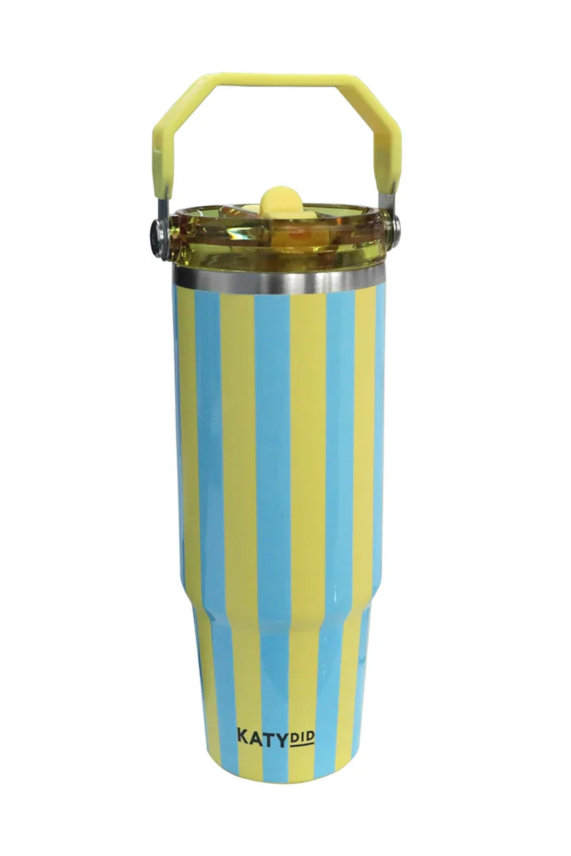 30oz Cabana Tumbler -  Yellow & Aqua Stripe