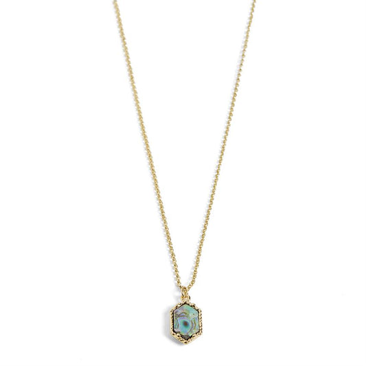 Whispers Abalone Hexagon Necklace