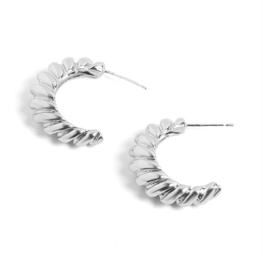 Whispers Silver Ripple Earrings