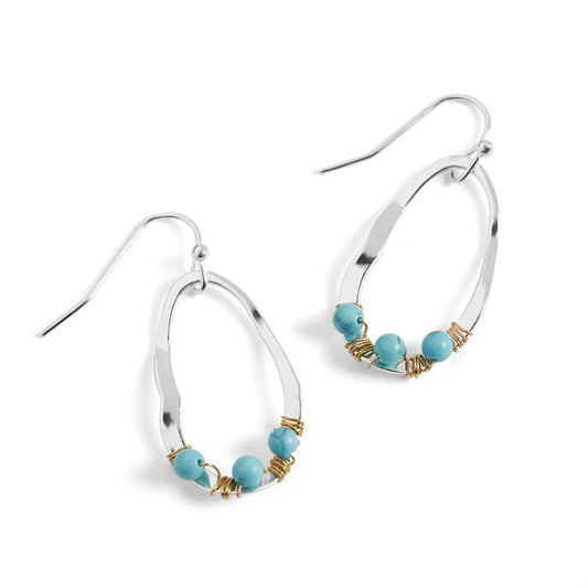 Whispers Wavy Turquoise Hoop Earring