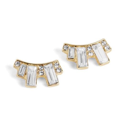 Whispers Baguette Stone Stud Gld