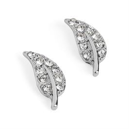 Whispers Jeweled Leaf Stud Slvr