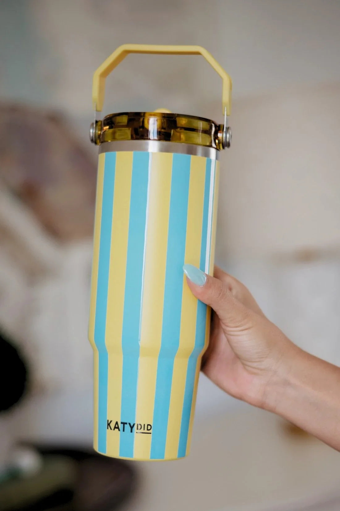 30oz Cabana Tumbler -  Yellow & Aqua Stripe