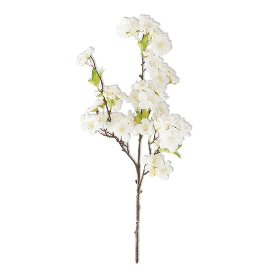 18" White Cherry Blossom Stem