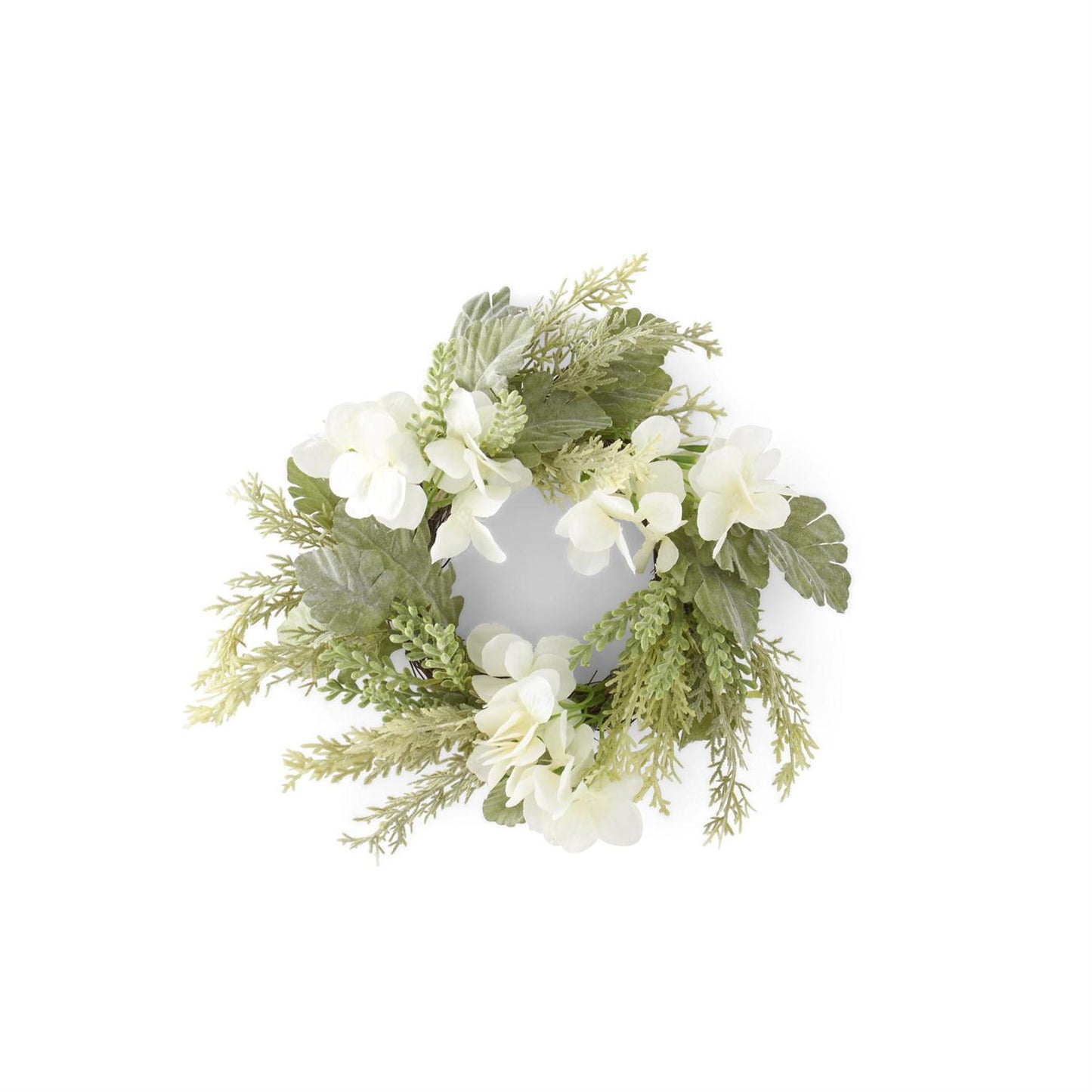 12" Soft Mixed Hydrangea Candle Ring