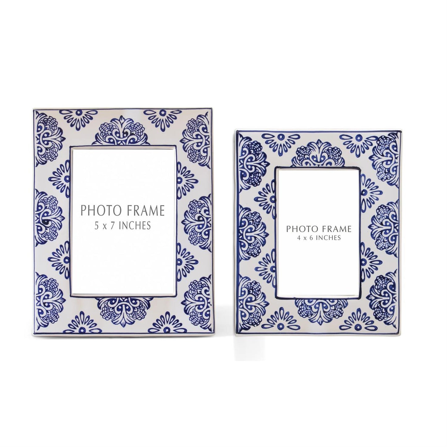 5x7 Blue/White Ceramic Photo Frame