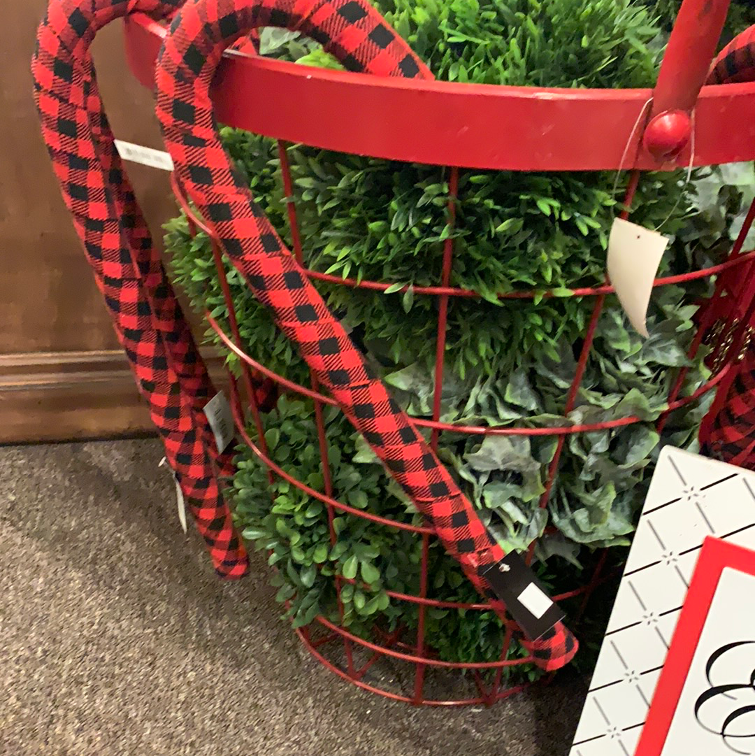 Large Buffalo Check Plaid Fabric Candy Cane