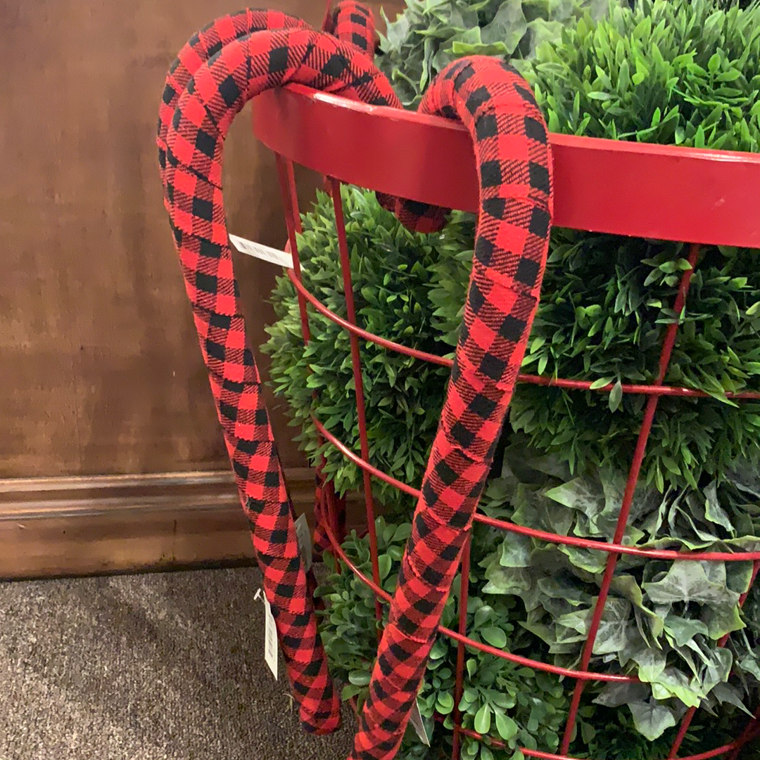 Large Buffalo Check Plaid Fabric Candy Cane